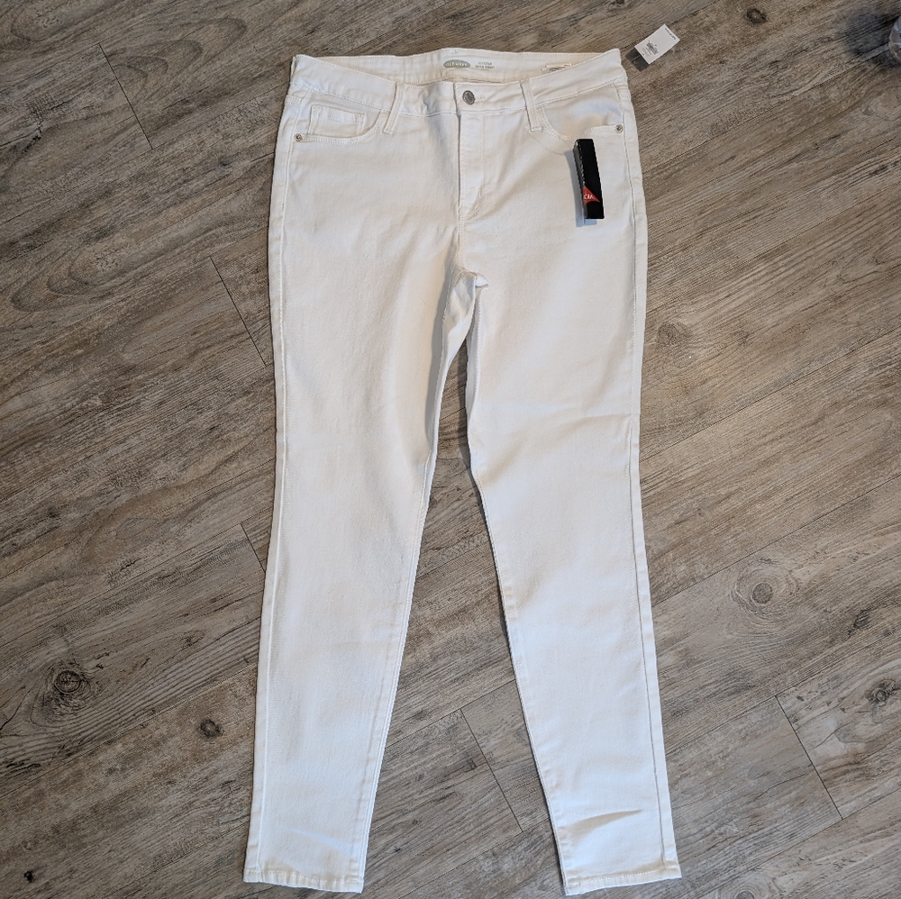 Old Navy Jeans NWT Size 10 White Rockstar Super Skinny Mid Rise 5-pocket